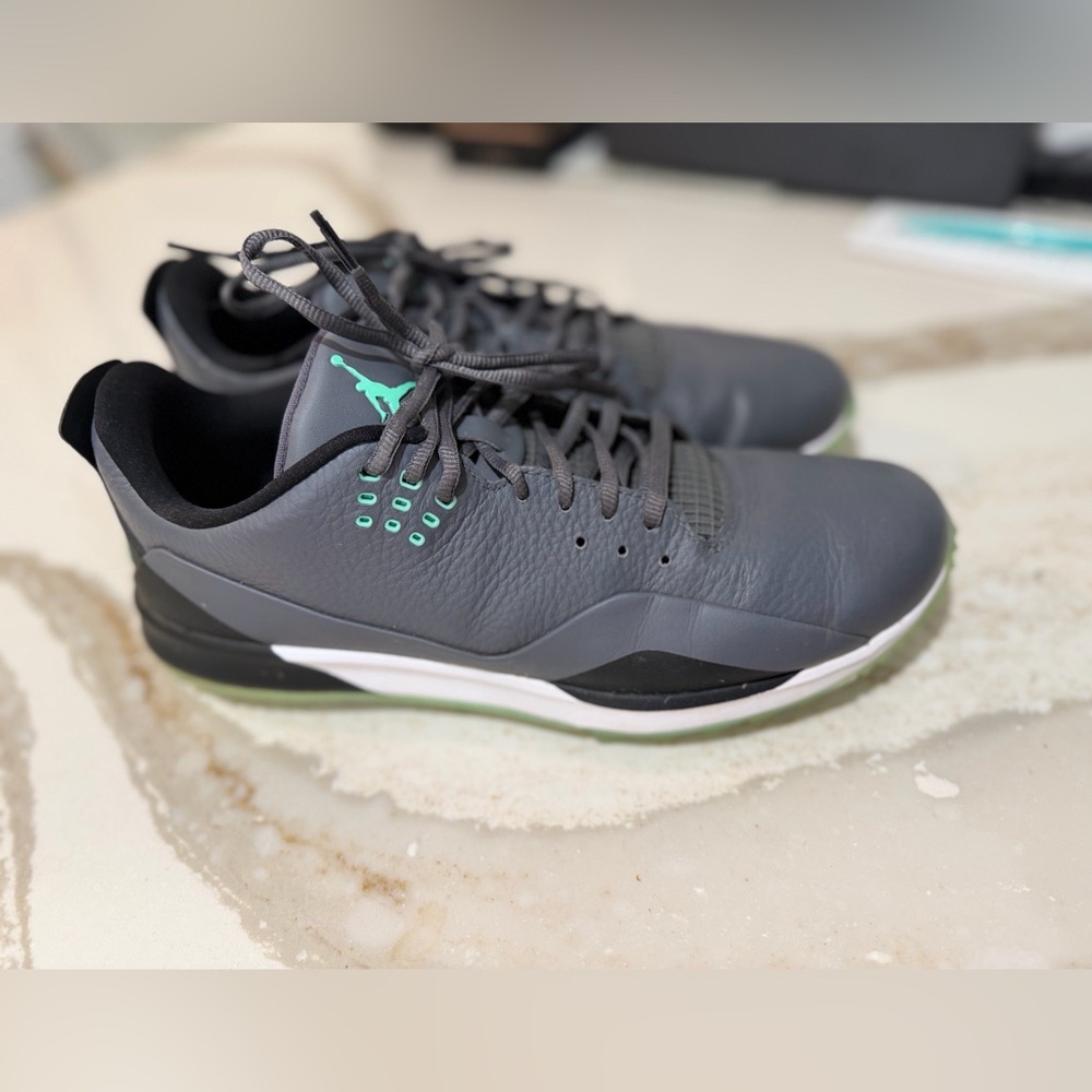 Nike Air Jordan ADG Golf Shoes.          Gray and Green Men's Athletic Shoes